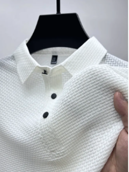 Ko Ramce High-end ice silk elastic Polo shirt New summer